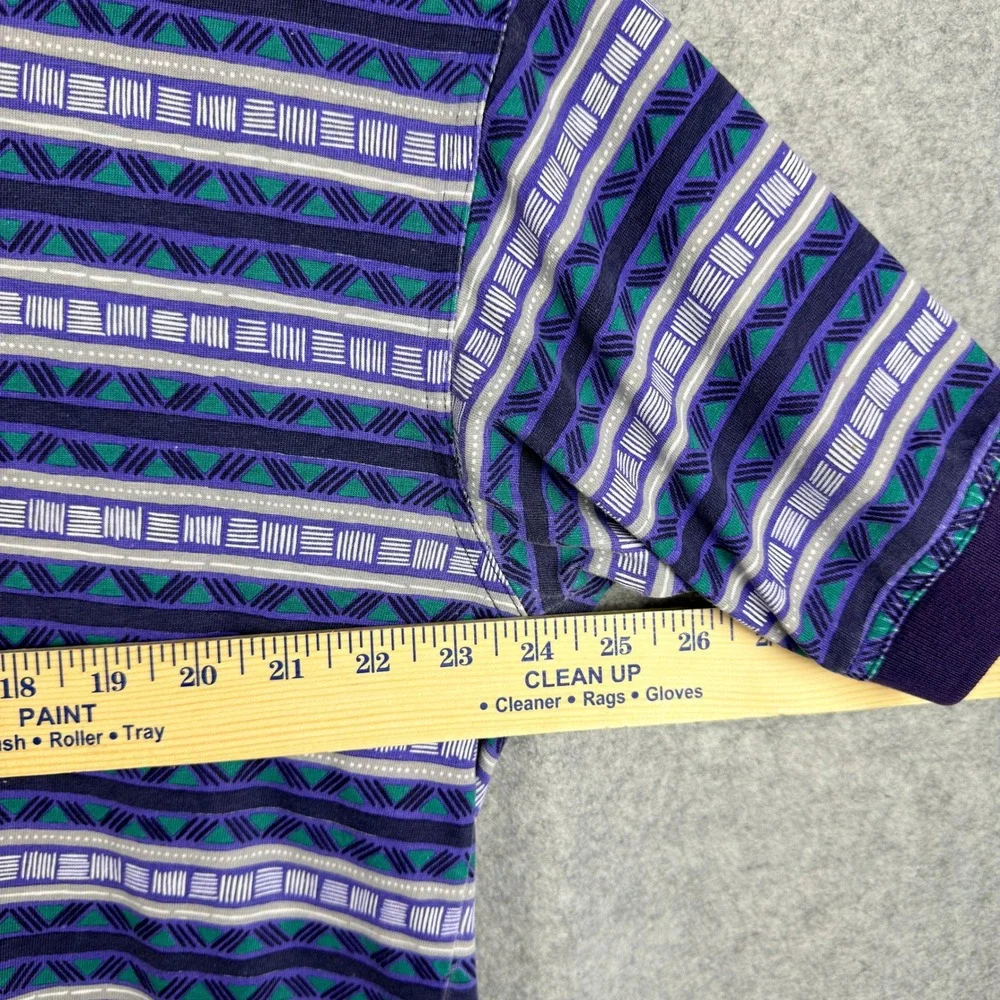 Vintage Reebok Kapalua Golf Polo Shirt Mens Large Hawaii Geometric Purple Green